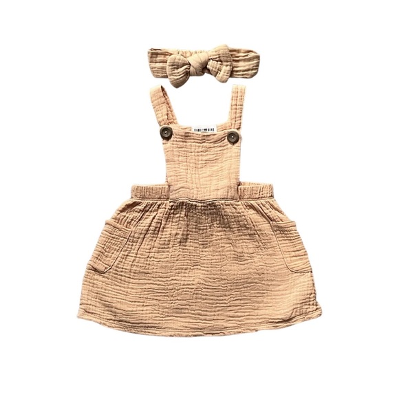 Girls 6-9M Orange Dress With Headband Outfit Set - Picture 1 of 4